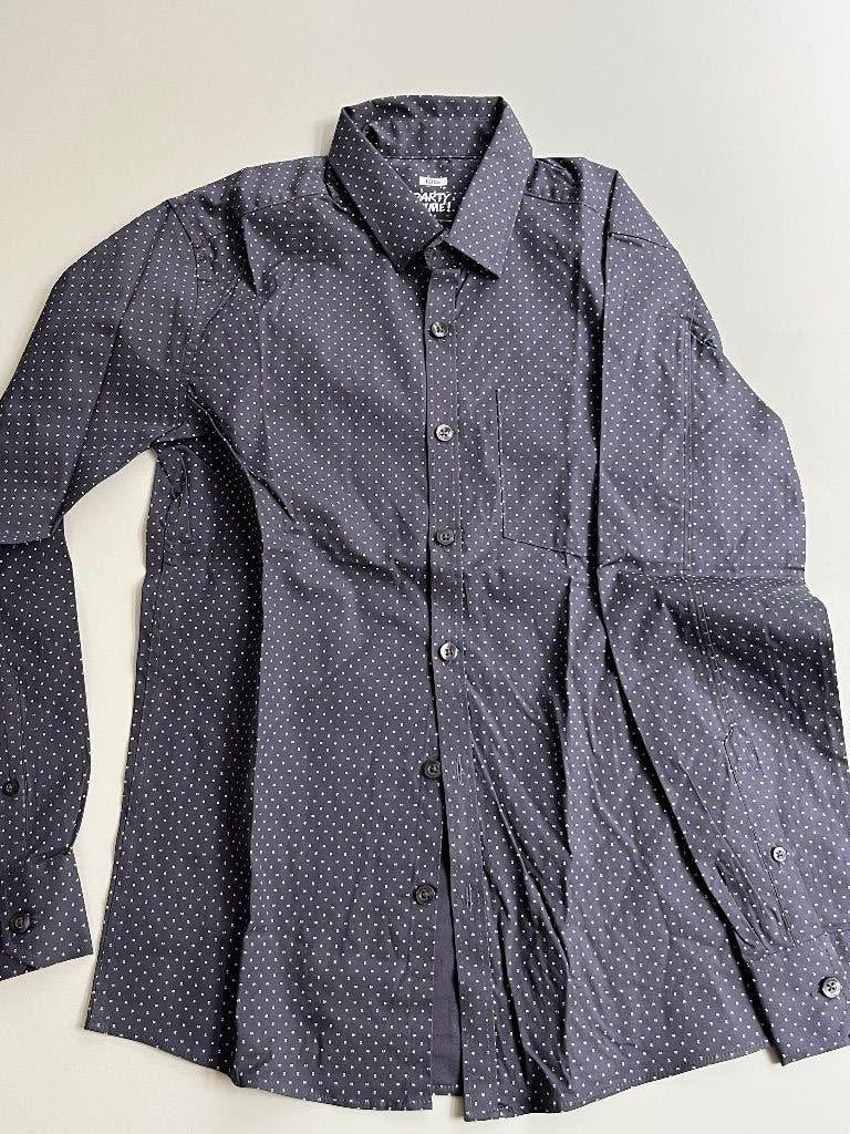 Blouse jongen donkergrijs met stip 146-152, Kinderen en Baby's, WE Kids, Overhemd of Blouse, Nieuw, Ophalen of Verzenden