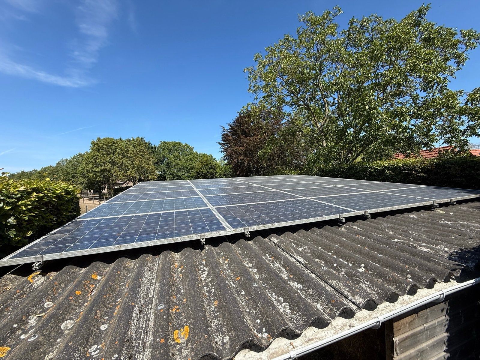 24 zonnepanelen 245Wp met bevestiging, omvormer defect, Doe-het-zelf en Verbouw, Zonnepanelen en Toebehoren, Ophalen, Gebruikt