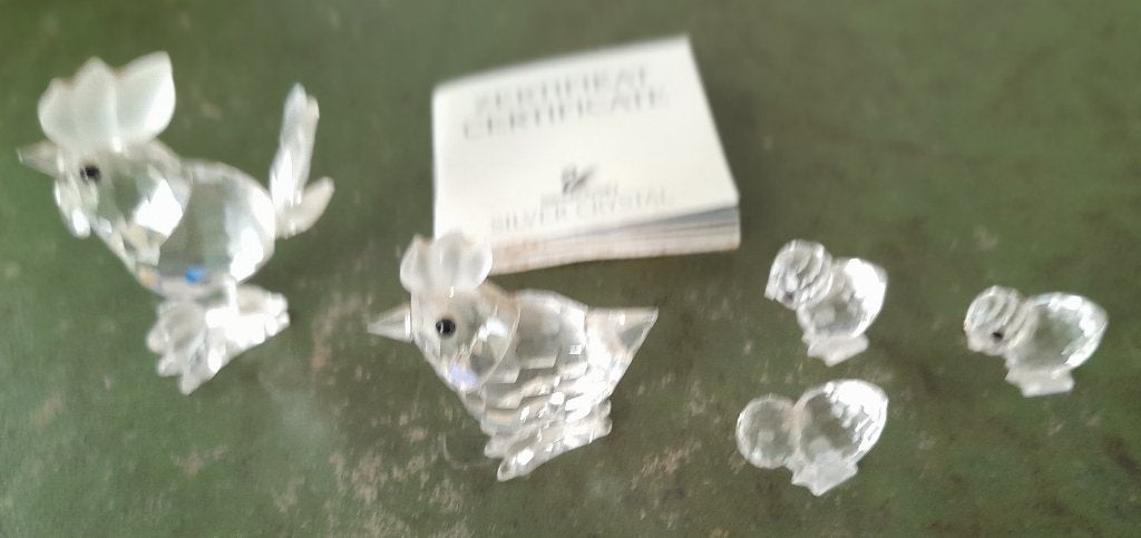 Haan, kip en kuikentjes - Swarovski, Verzenden, Zo goed als nieuw, Figuurtje