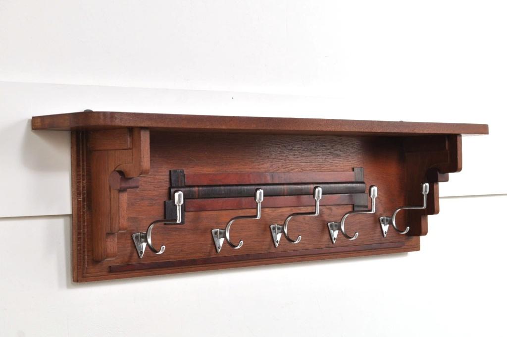 Vintage eiken art deco wandkapstok kapstok jaren 30, Huis en Inrichting, Woonaccessoires | Kapstokken, Wandkapstok, Gebruikt, Ophalen of Verzenden