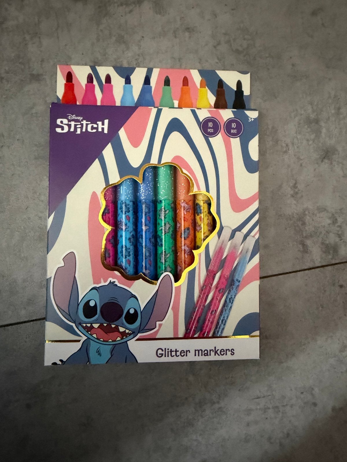 Disney Stitch Glitter Markers - Nieuw (10 stuks), Hobby en Vrije tijd, Ophalen of Verzenden, Nieuw, Potlood of Stift