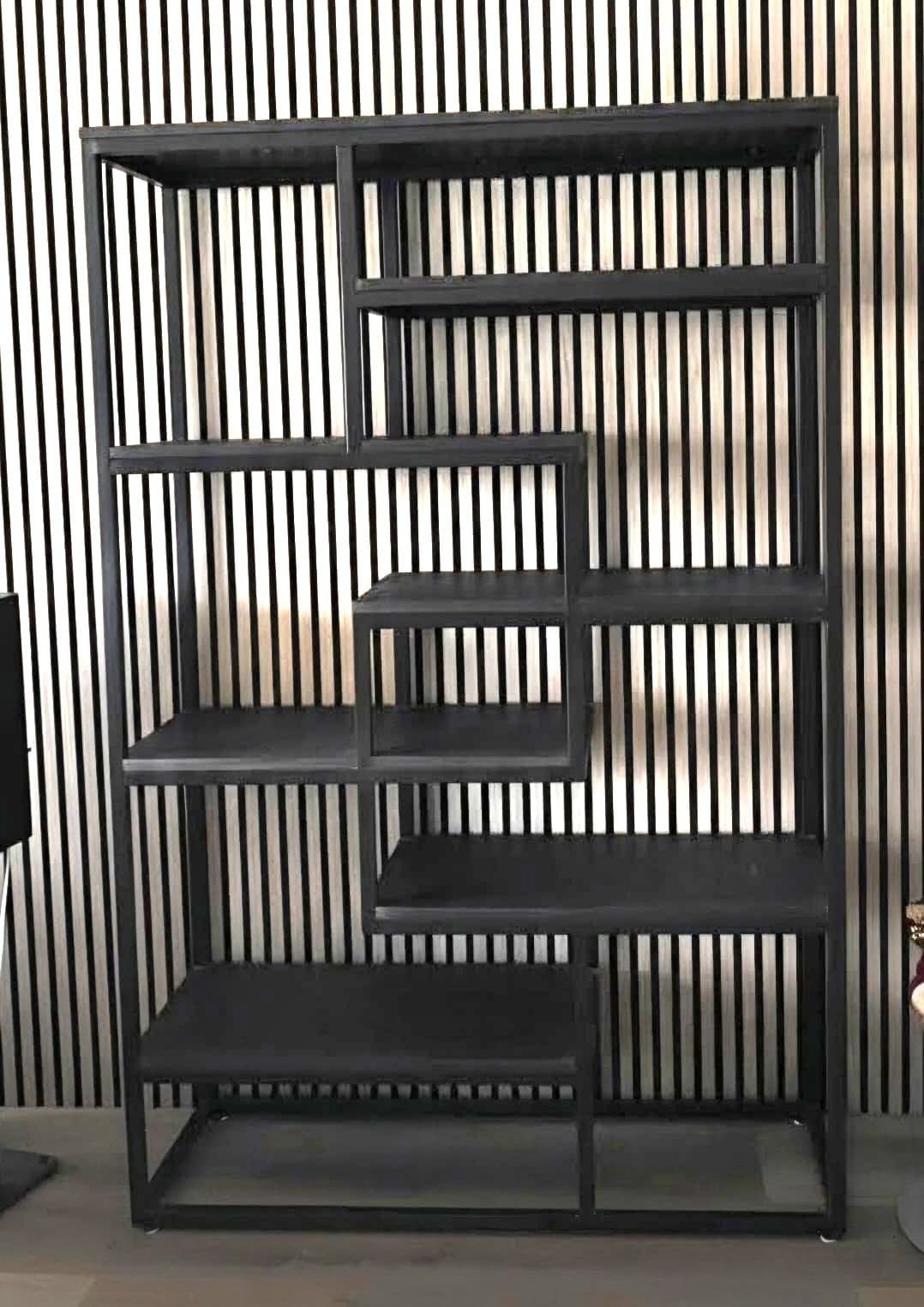Wandmeubel / room divider  metaal/ hout 182x120x40 z.g.a.n., Ophalen, Zo goed als nieuw, 140 cm