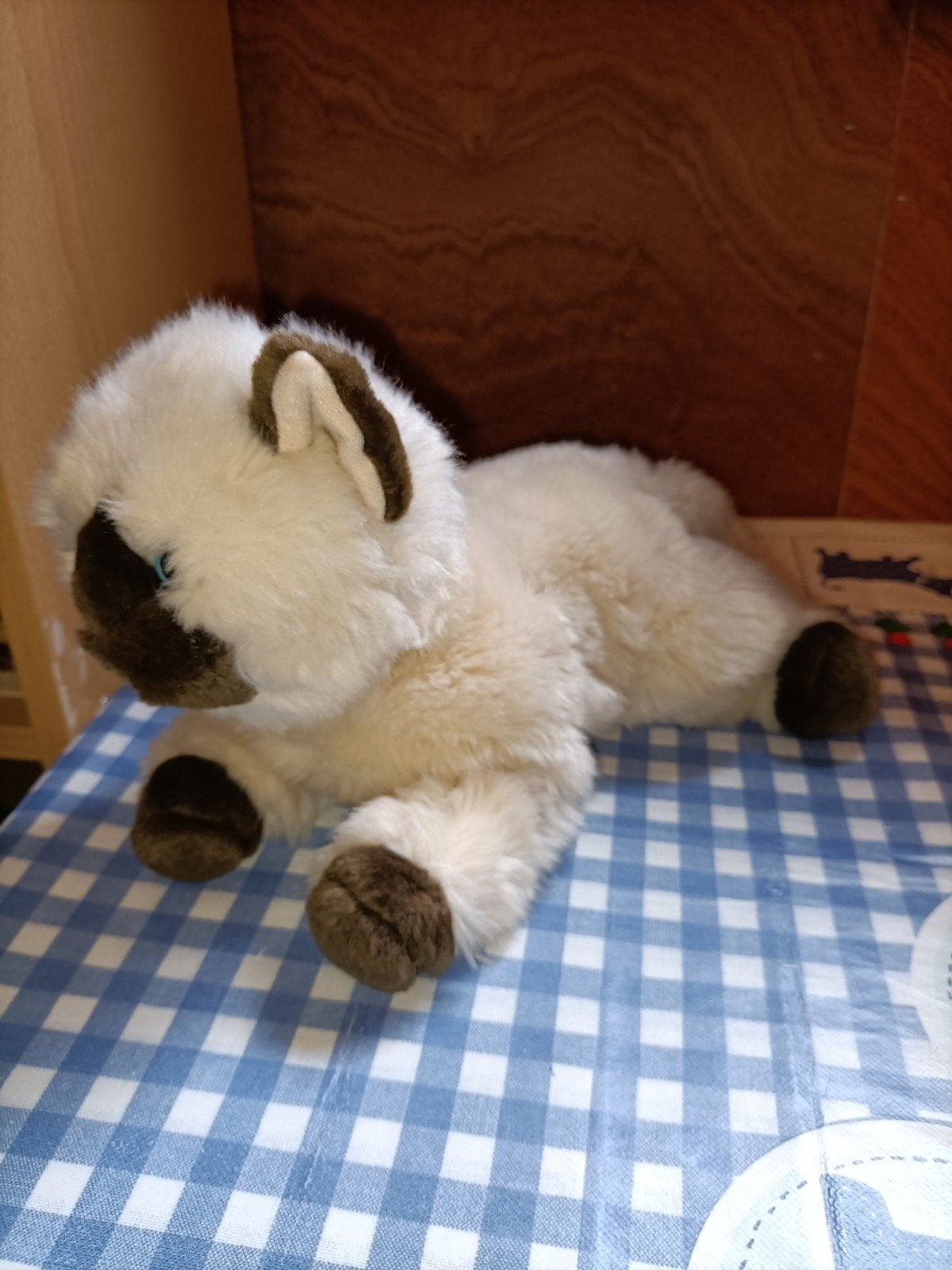 Lieve zachte Siamees kat knuffel 23 cm groot, Ophalen of Verzenden, Zo goed als nieuw