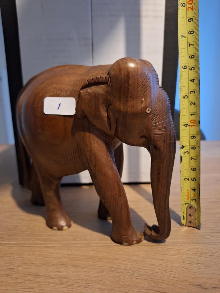 Houten olifant beeldjes moeten weg, Verzamelen, Beelden en Beeldjes, Ophalen, Gebruikt, Dier