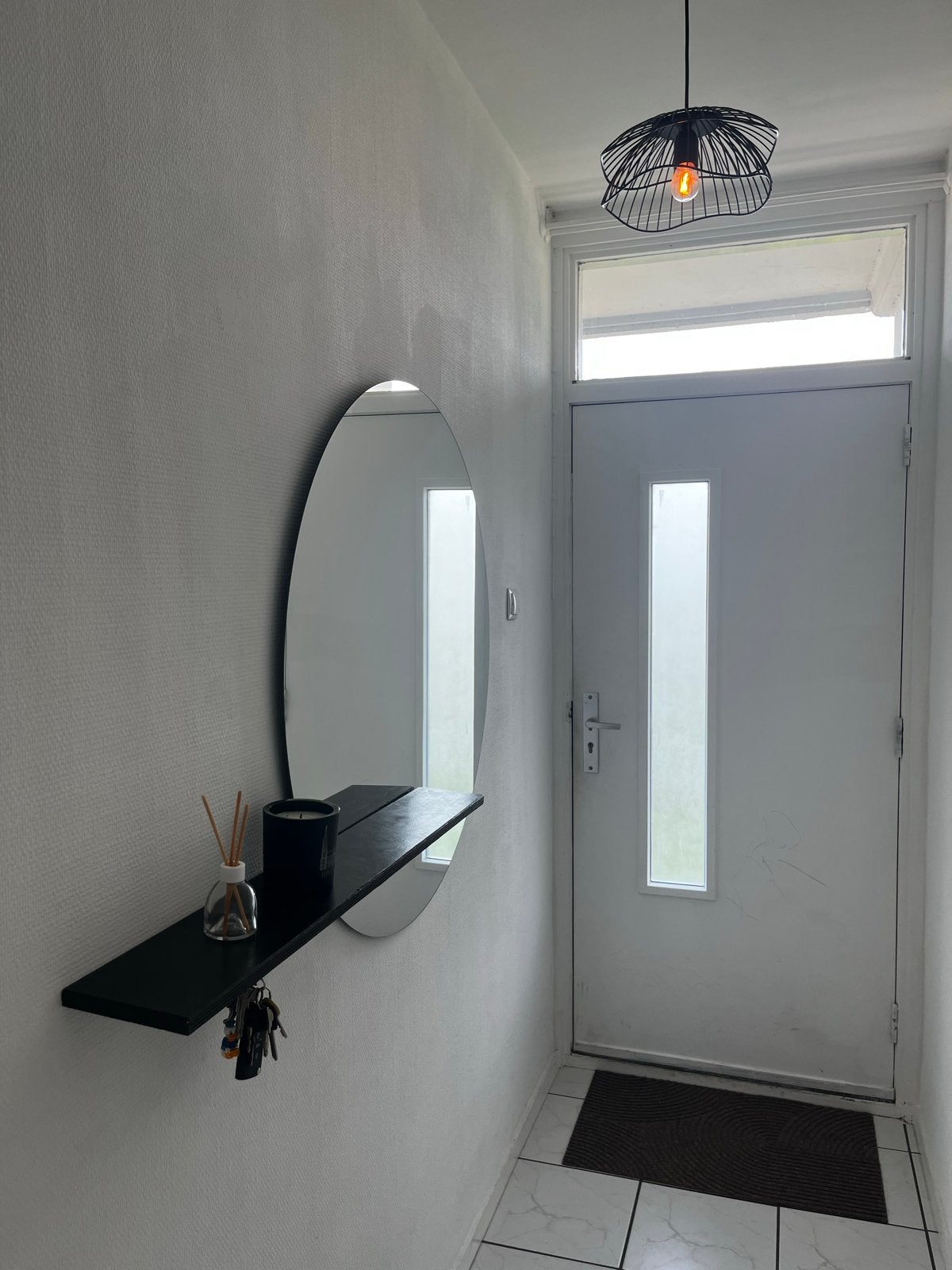 Ronde spiegel 100cm met gratis plankje, Huis en Inrichting, Woonaccessoires | Spiegels, Ophalen, Gebruikt, 100 tot 150 cm, Rond