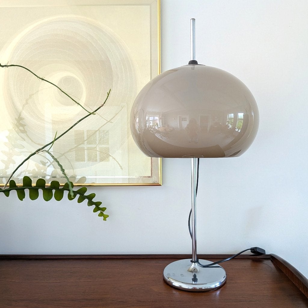 Vintage mushroom tafellamp. Spage age design. Ws Dijkstra, Beige, Met kap, Design, Kunststof