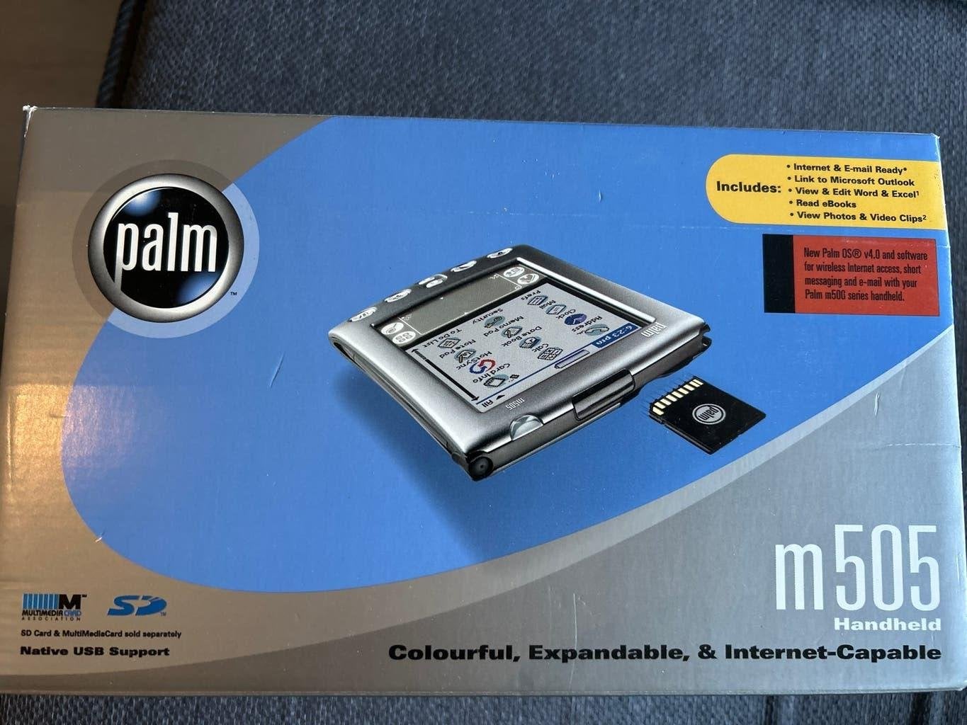 Palm m505 Handheld PDA met accessoires en doos, Ophalen, Zo goed als nieuw, PalmOS, Met stylus of aanraakpen