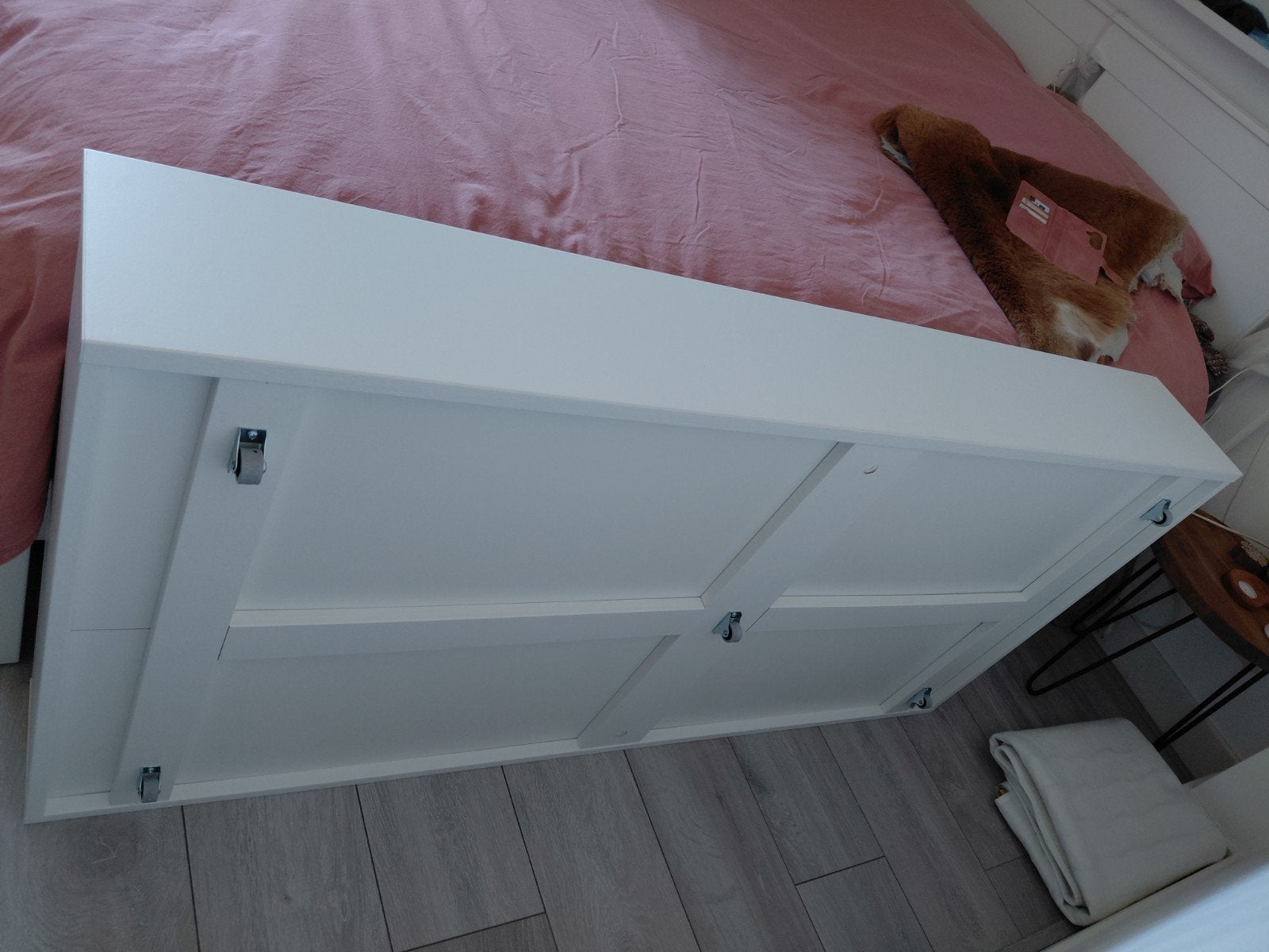 Ikea Songesand bedlade 200 cm (set van 2), Huis en Inrichting, Ophalen, Gebruikt, Wit, 200 cm