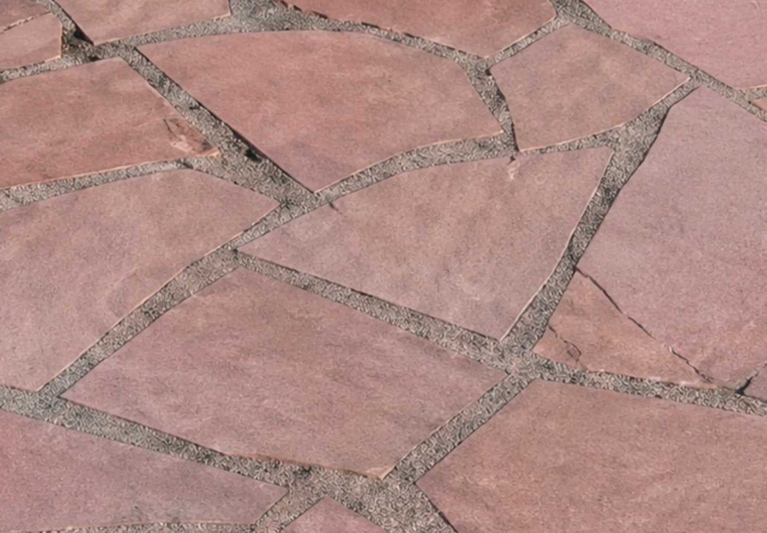 Rode Natuursteen flagstones 30m2, Tuin en Terras, Tegels en Klinkers, Ophalen, Gebruikt, Terrastegels, Natuursteen