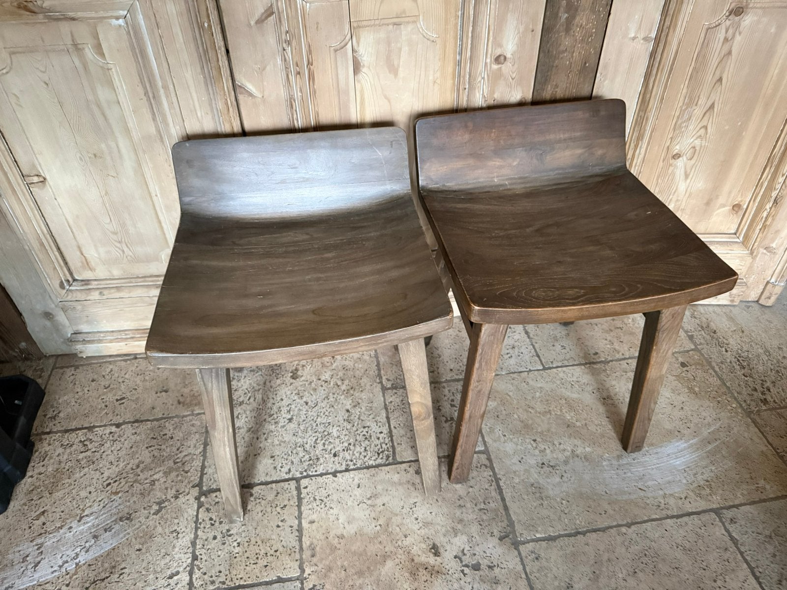 2 x Stoel/ kruk Fez teak Hoffz, Huis en Inrichting, Stoelen, Ophalen, Gebruikt, Twee, Bruin