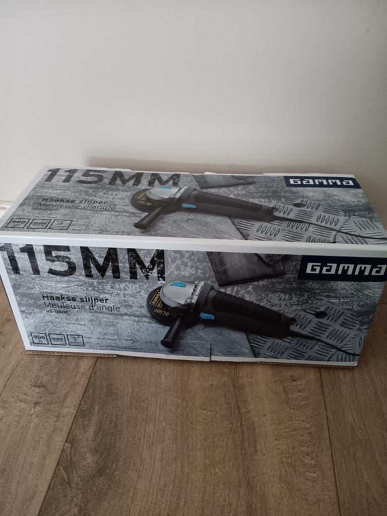 Gamma Haakse Slijper 115MM - Nieuw in doos, Ophalen of Verzenden, Nieuw, Minder dan 700 watt, Haakse handslijpmachine