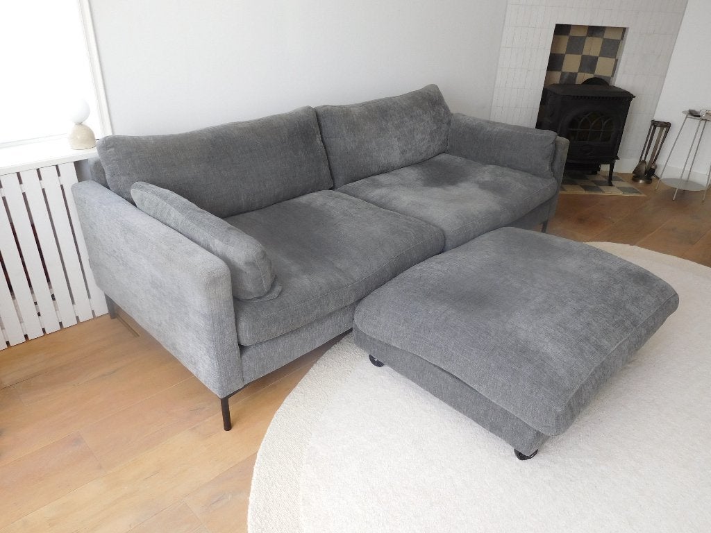 Summer 3-zitsbank Antraciet van ZUIVER inclusief hocker, Huis en Inrichting, Ophalen, Gebruikt, Driepersoons, 75 tot 100 cm