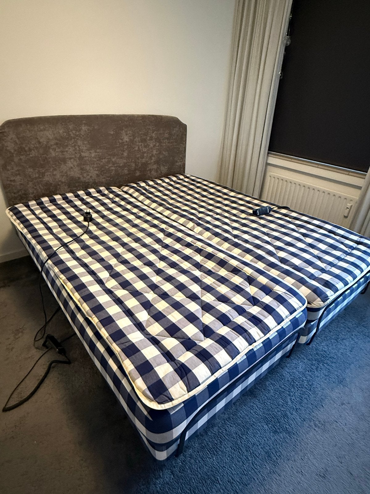 Hästens bed 2x 90x220 cm, Ophalen, Blauw, Tweepersoons, 180 cm