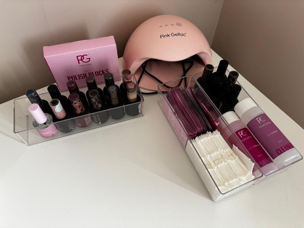 Pink Gellac startset met extra kleurtjes, Ophalen, Overige kleuren, Zo goed als nieuw, Handen en Nagels