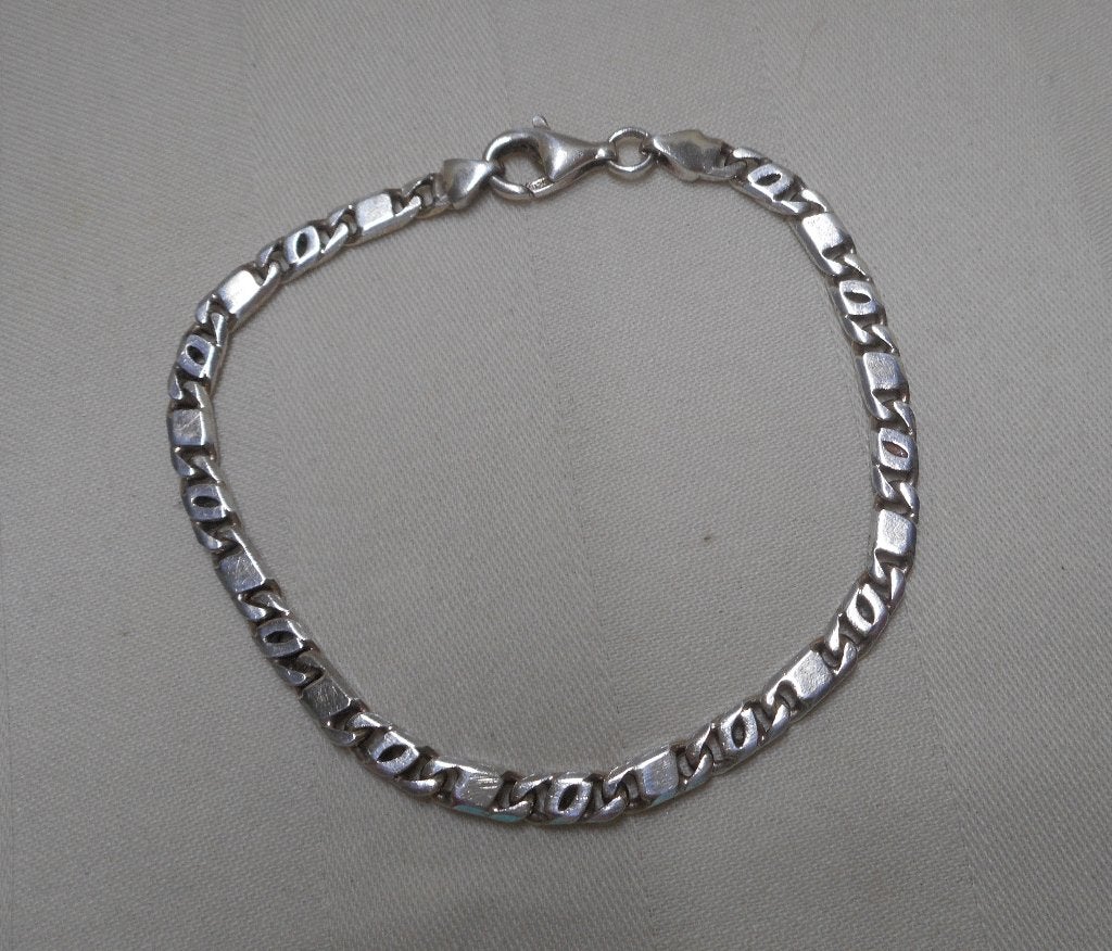 Zilveren valkenoog schakel armband nr.1591, Verzenden, Zo goed als nieuw, Zilver, Zilver