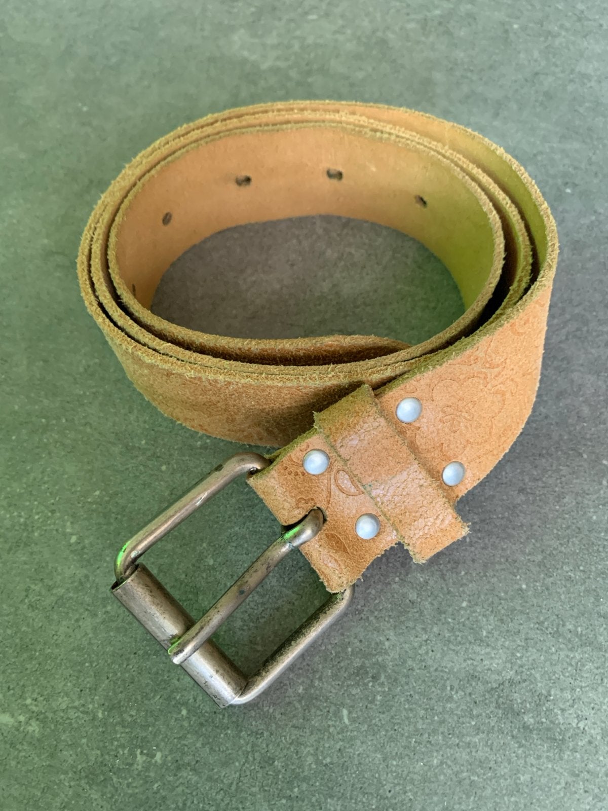 Leren riem met patroon - Echt leer, 80 tot 90 cm, Echt leder, Heupriem, Ophalen of Verzenden