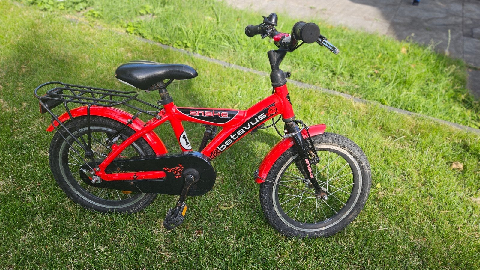 Stoere Batavus Snake 16 inch Jongensfiets (Rood/Zwart), Fietsen en Brommers, Fietsen | Kinderfietsjes, Ophalen, Gebruikt, 16 tot 20 inch