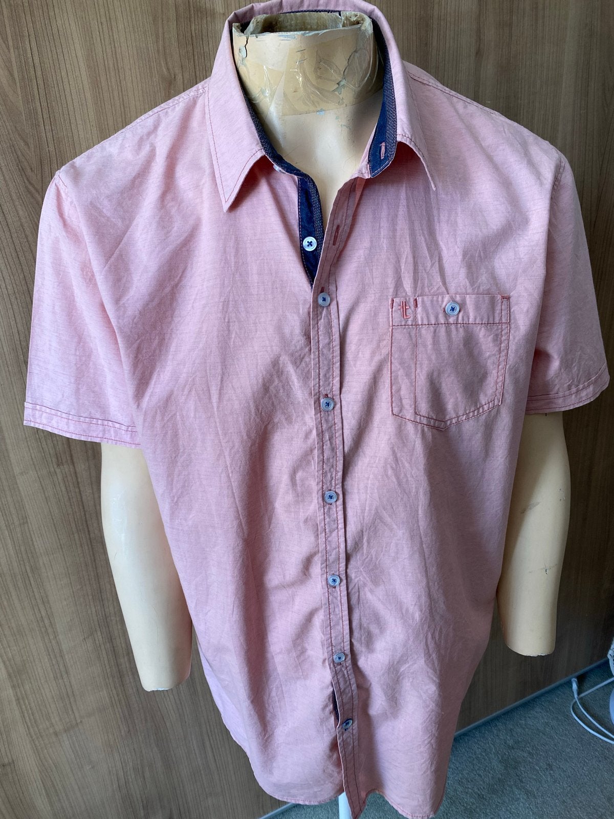 Twinlife Heren overhemd - Roze - Mt. XL 100% katoen, Ophalen of Verzenden, Zo goed als nieuw, Roze, Halswijdte 43/44 (XL)