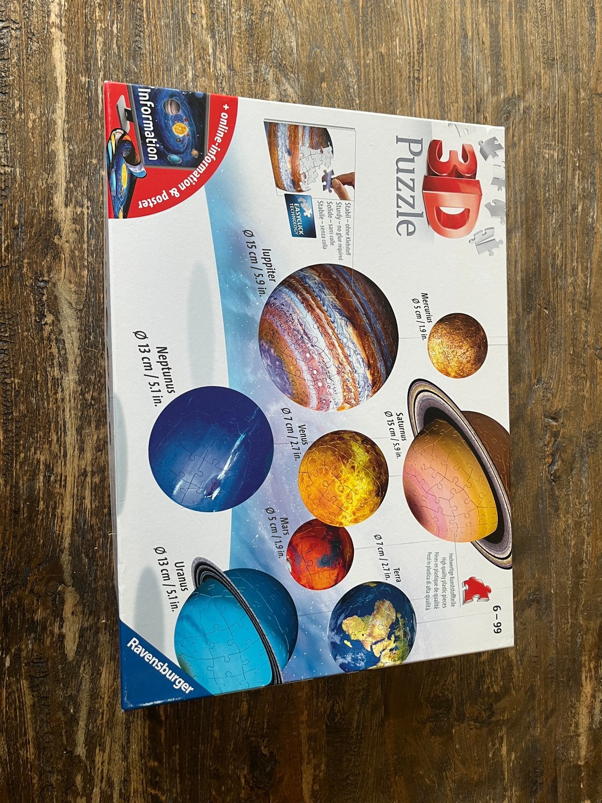 Ravensburger 3D Zonnestelsel Puzzel, Ophalen of Verzenden, Minder dan 500 stukjes, Zo goed als nieuw, Rubik's of 3D-puzzel