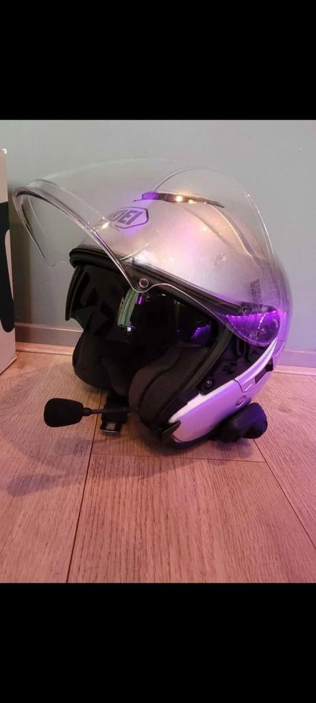 Motorhelm met intercom, Fietsen en Brommers, Brommerhelmen, Zo goed als nieuw, Small, Ophalen of Verzenden