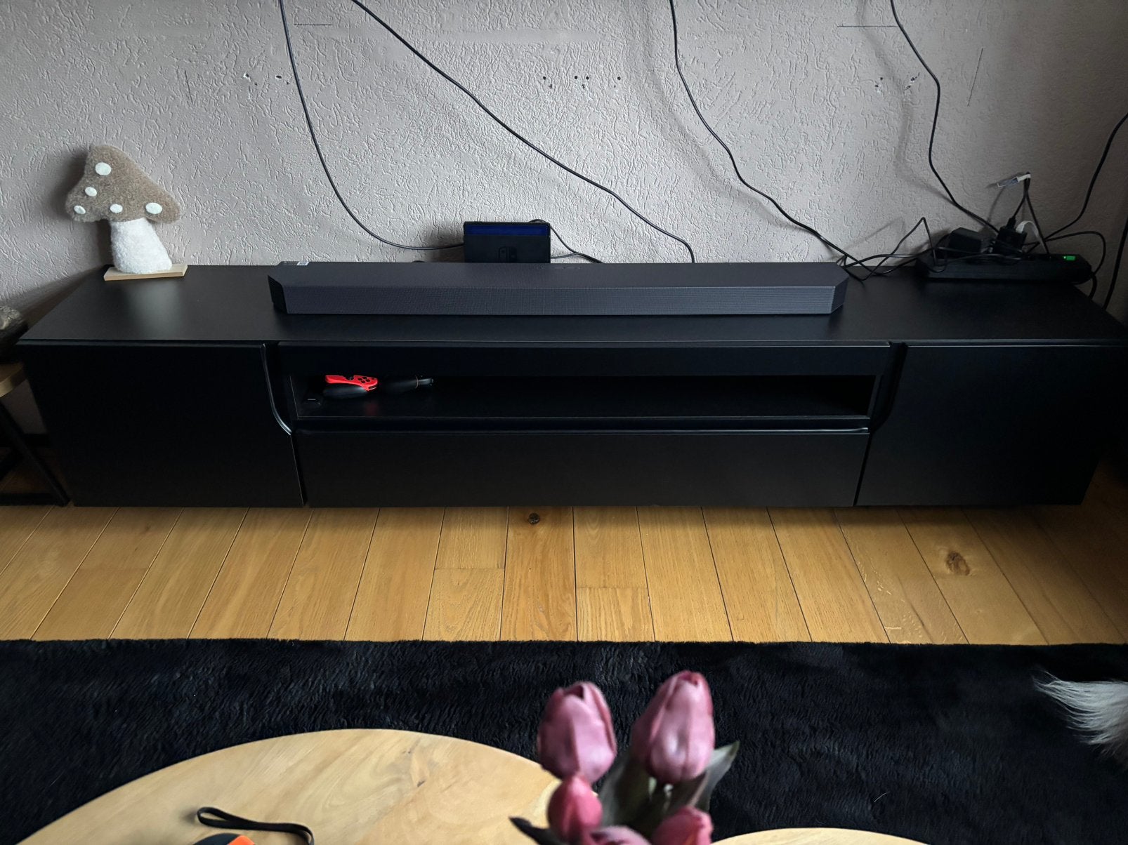 Hangende tv meubel zwart, Ophalen, Zo goed als nieuw, 25 tot 50 cm, Minder dan 100 cm
