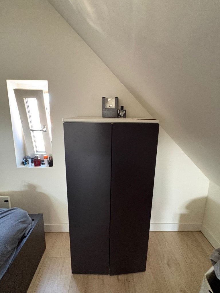Ikea SMASTAD/PLATSA kledingkast wit/zwart (60x42x123 cm), Ophalen, Simplistisch, 100 tot 150 cm, 50 tot 100 cm