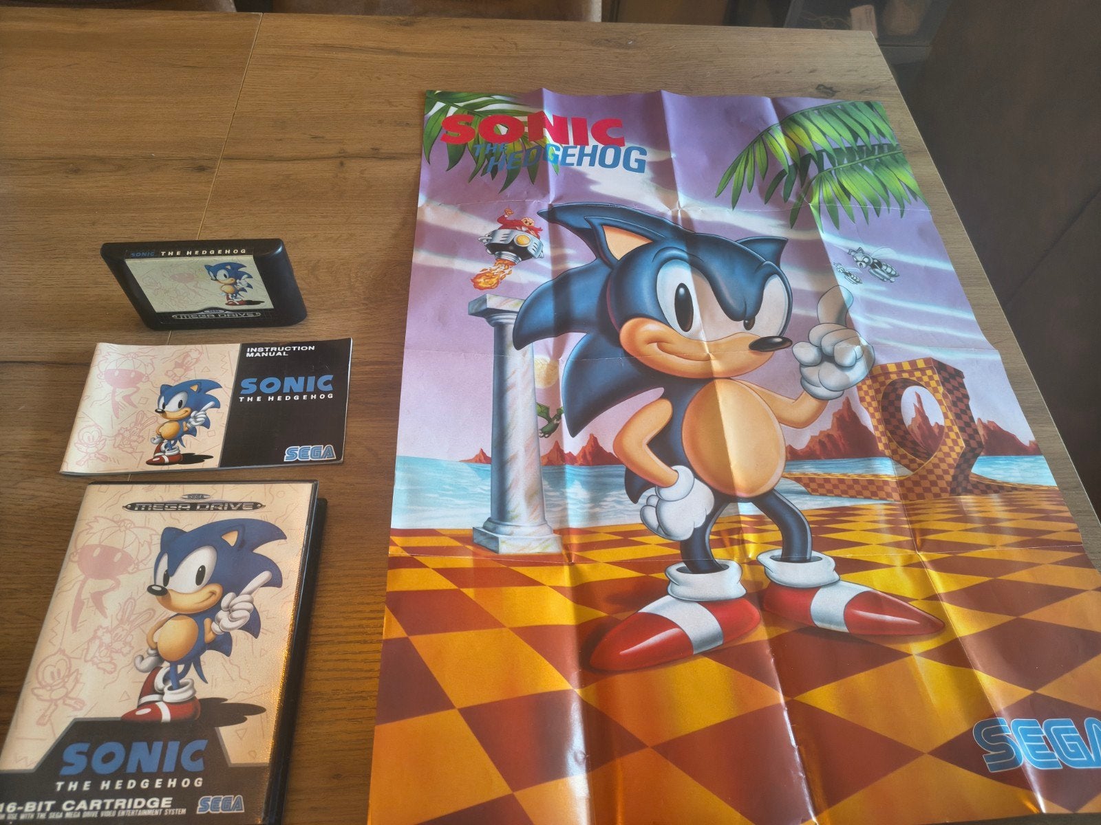 Sonic 1 Sega. met orginele poster, Avontuur en Actie, Verzenden, 1 speler, Zo goed als nieuw