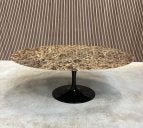 Saarinen High Tulip Tafel -  brown Emperador marmer, Ophalen of Verzenden