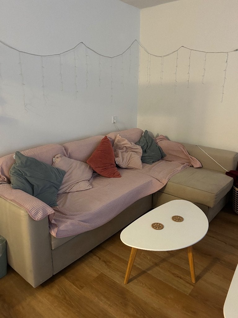 Gratis IKEA slaapbank, Huis en Inrichting, Ophalen, Gebruikt, Hoekbank, Driepersoons