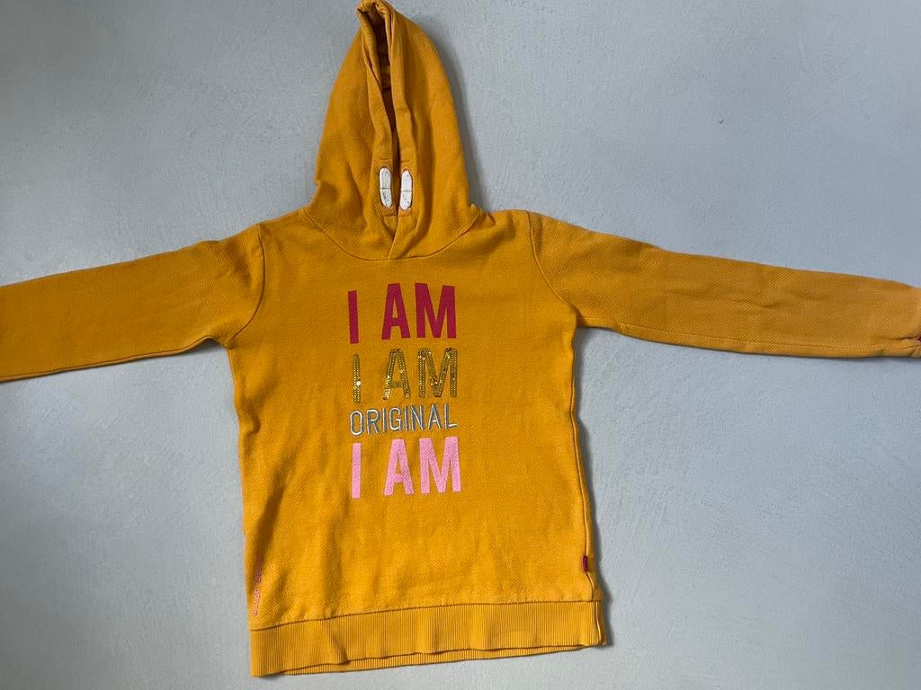 Ninni vi hoodie geel 134 140, Ophalen of Verzenden, Zo goed als nieuw, Jongen of Meisje, Trui of Vest