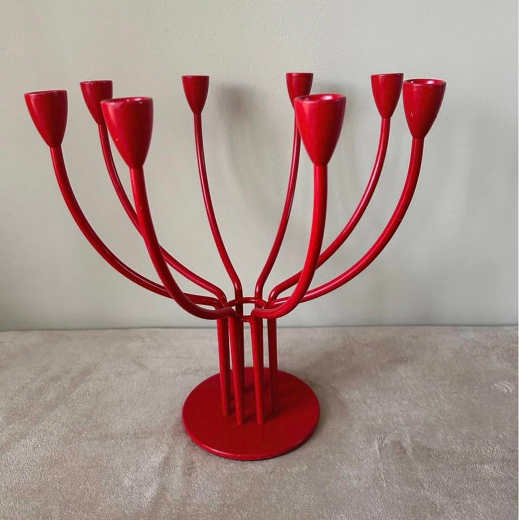 IKEA Stockholm K & M Hagberg kandelaar | Rood, Ophalen of Verzenden, Rood, Metaal, 25 tot 50 cm