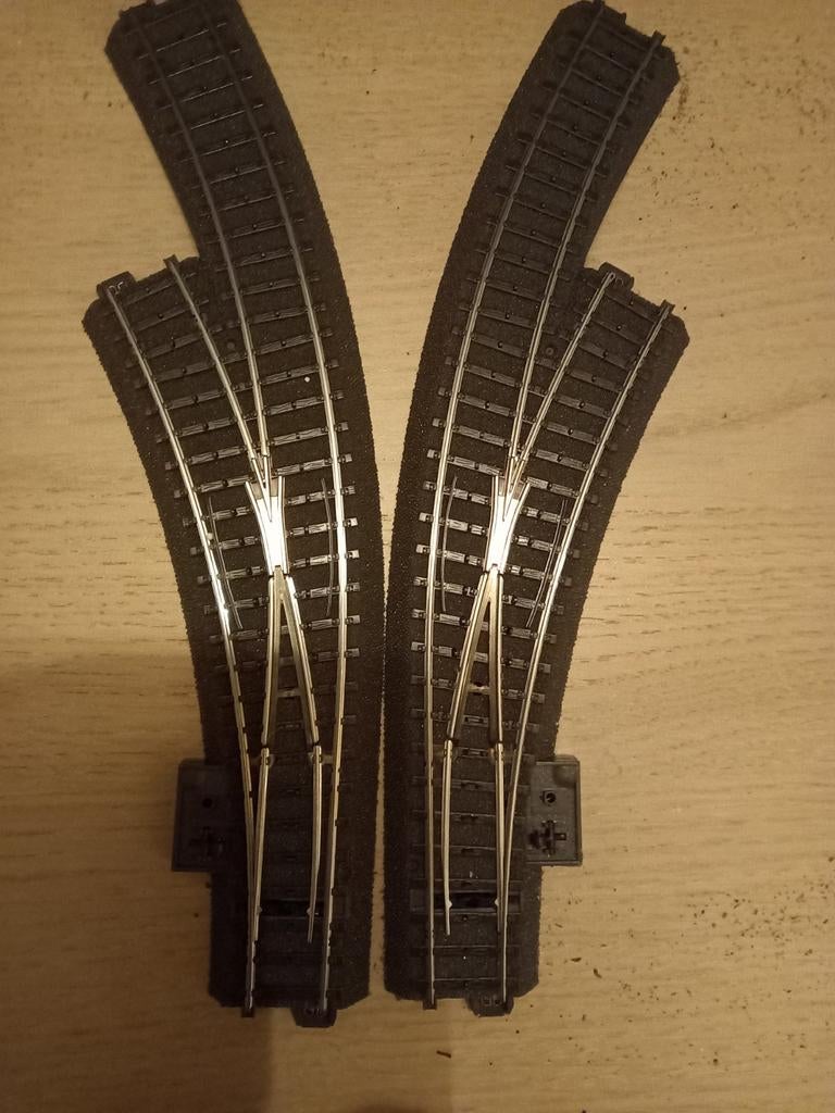 C rails meegebogen wissel per paar. 20671 en 20672., Wisselstroom, Nieuw, Rails, Ophalen of Verzenden