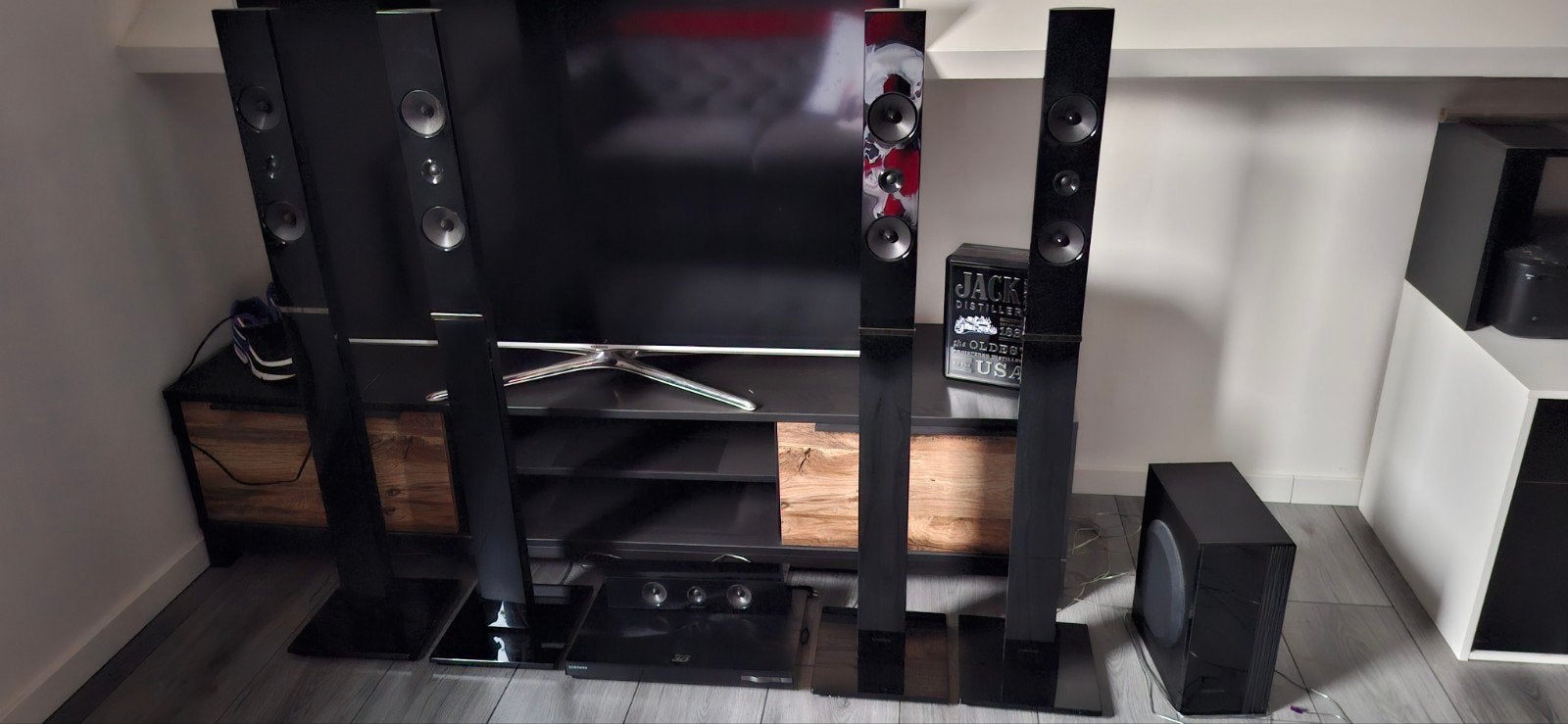 Samsung 5.1 HT-E5550 Home Cinema Set en 3D Blu Ray, Blu-ray-speler, 70 watt of meer, Zo goed als nieuw, 5.1-systeem