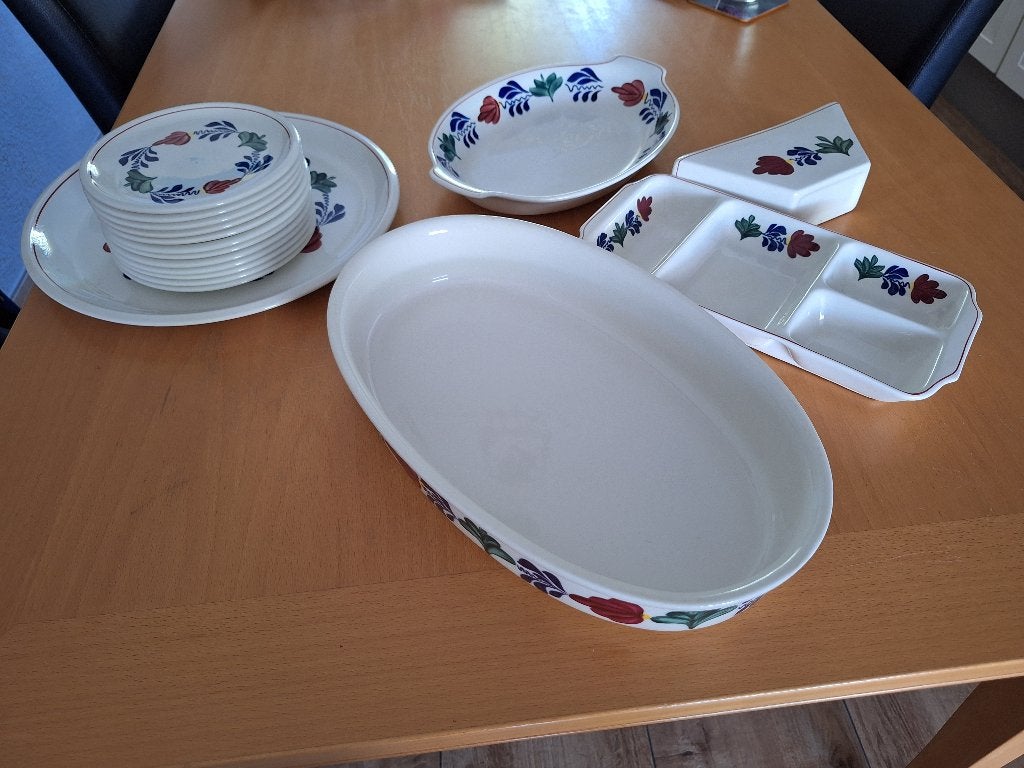 Boerenbont servies, Huis en Inrichting, Ophalen, Gebruikt, Overige merken, Aardewerk