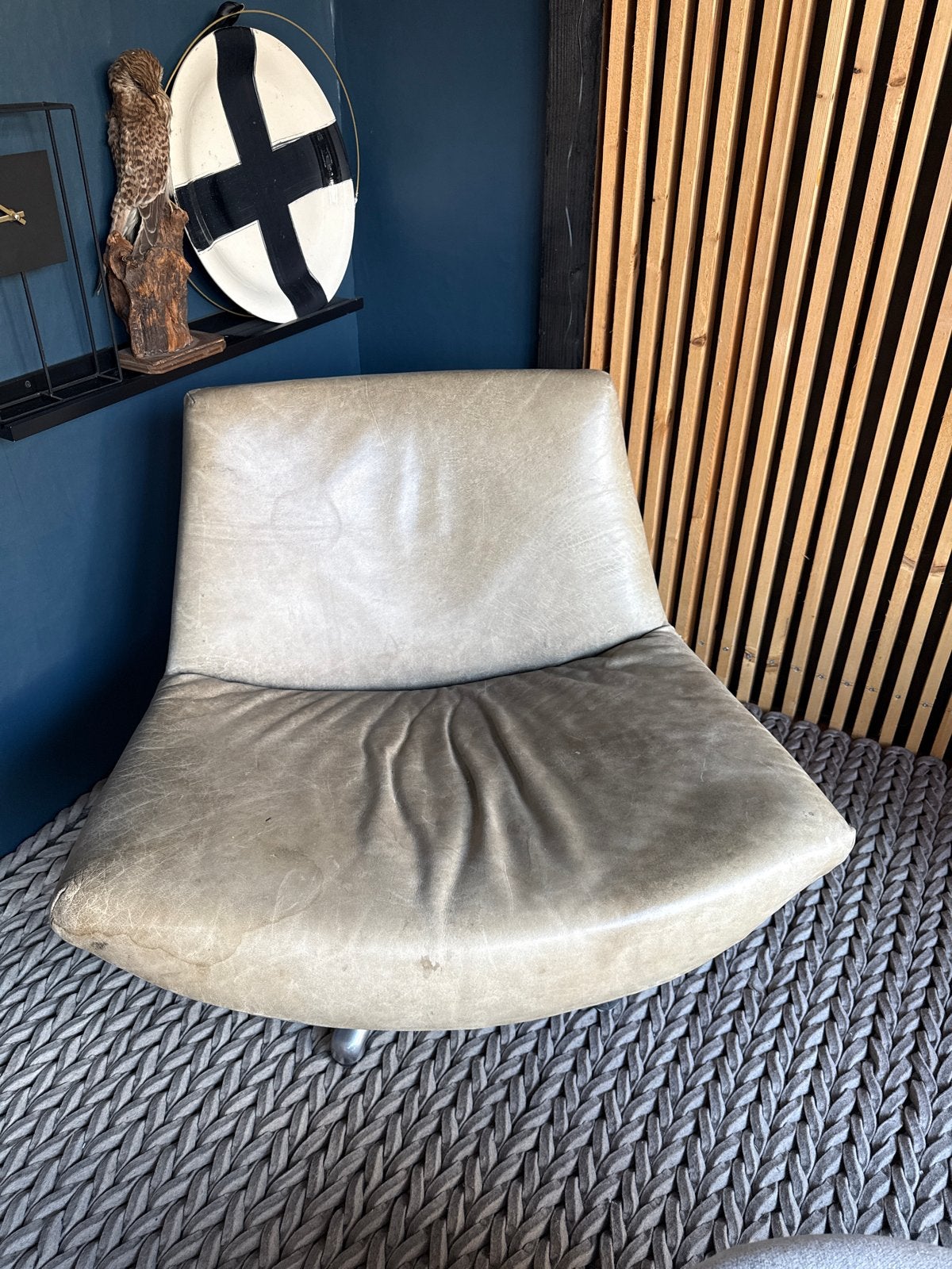 Comfortabele leren stoel - Gebruikt olus evt nog te bekleden, Ophalen, Gebruikt, Overige kleuren, Leer