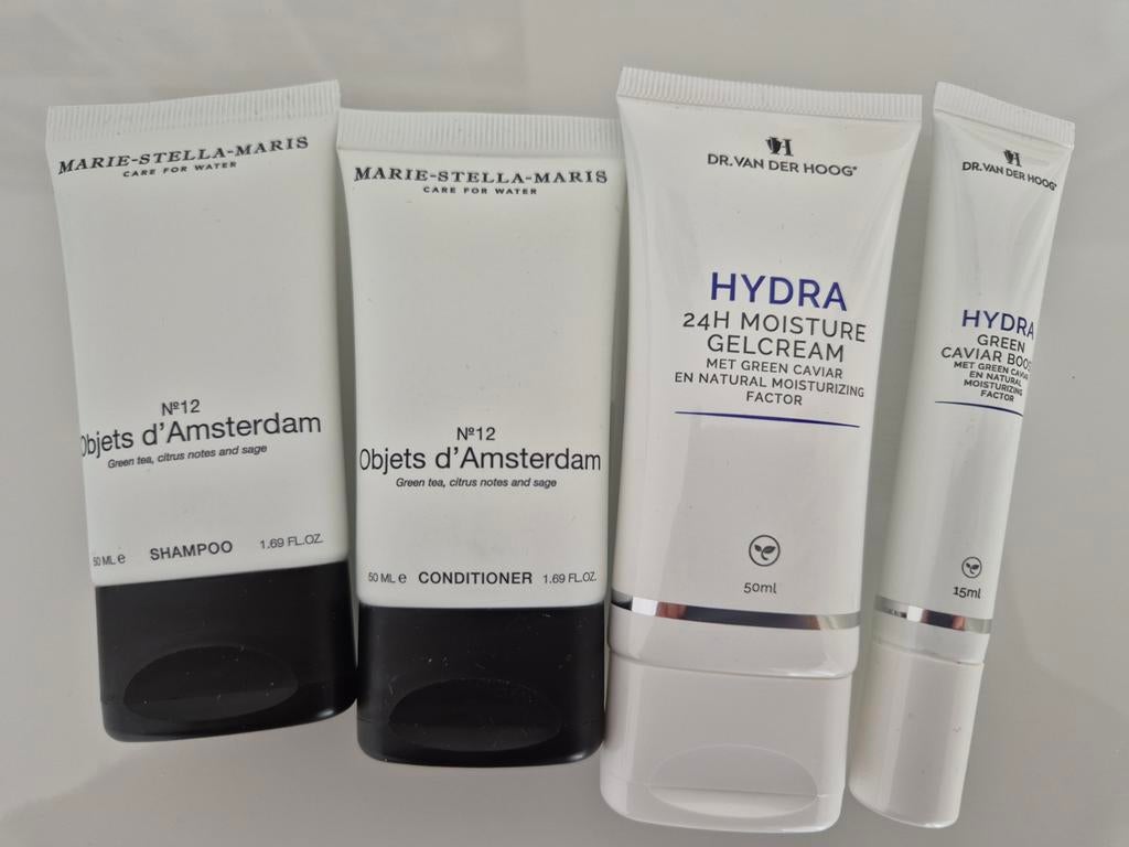Handige reisverpakkingen shampoo conditioner hydra gelcream, Ophalen of Verzenden, Nieuw, Shampoo of Conditioner
