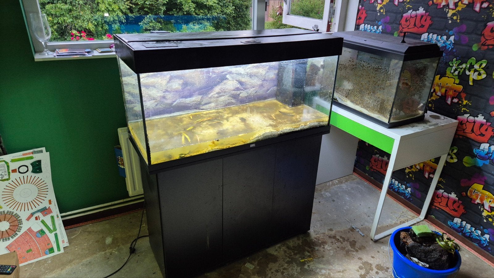 Juwel aquarium 180 liter, Dieren en Toebehoren, Vissen | Aquaria en Toebehoren, Ophalen, Inclusief toebehoren, Gebruikt, Gevuld zoetwateraquarium