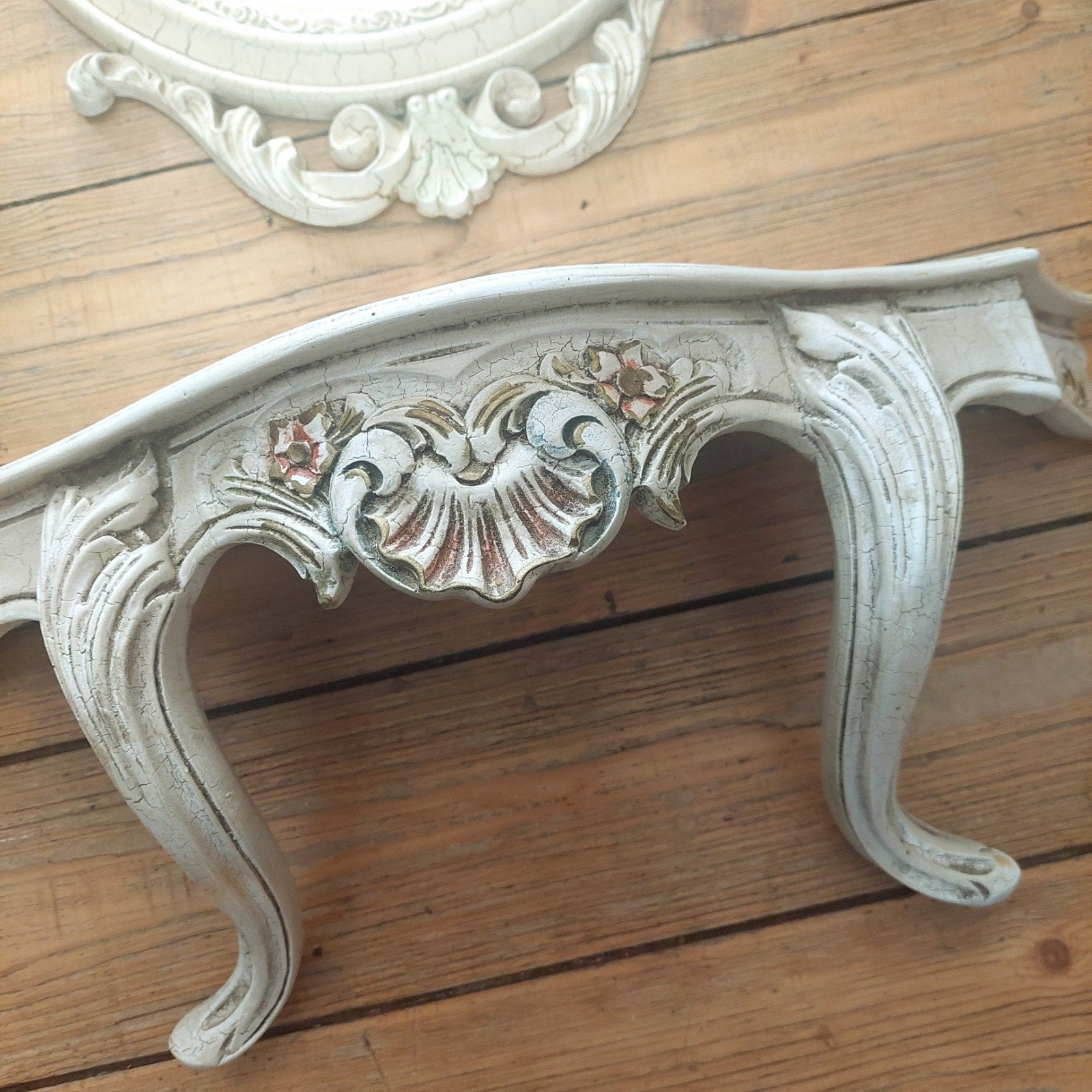 Vintage Barok spiegel & wandconsole Italiaanse Rococostijl, Ophalen, Minder dan 50 cm, Gebruikt, .