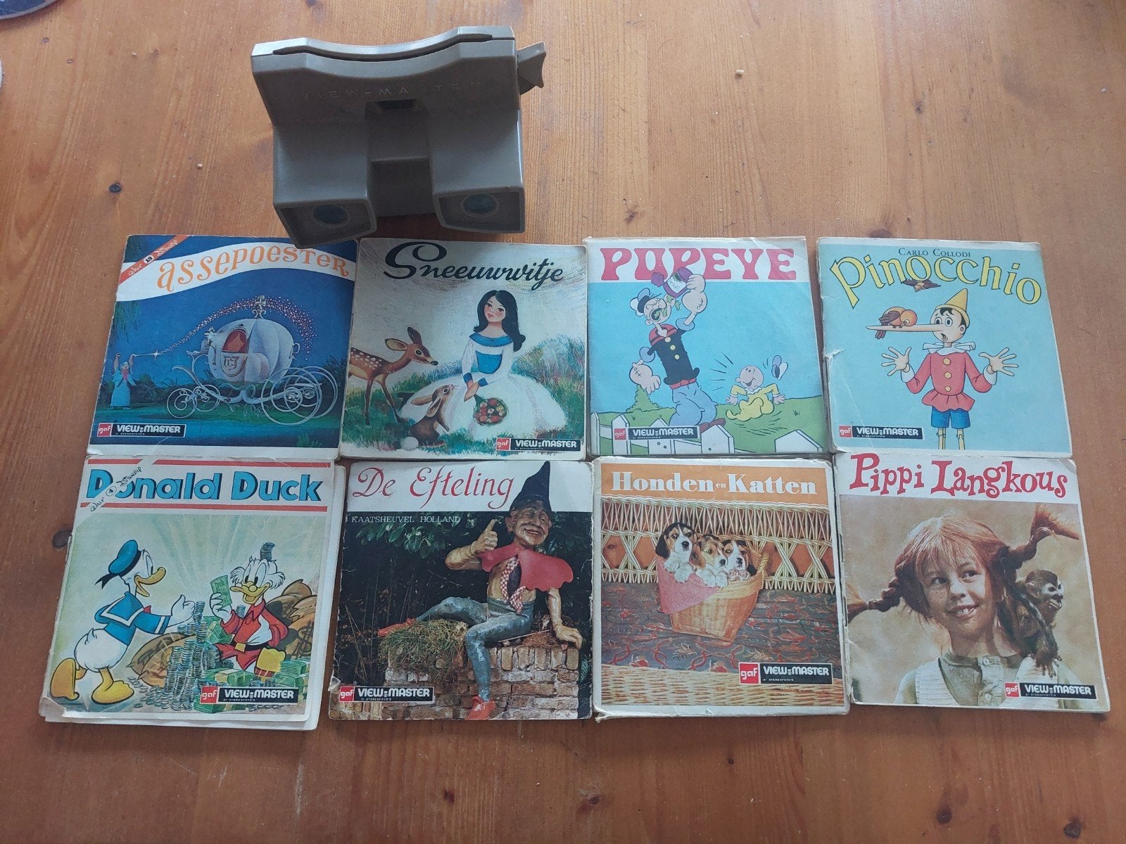 Vintage View-Master Kijker met 8 Schijvensets (Disney, Eftel, Ophalen of Verzenden, Gebruikt