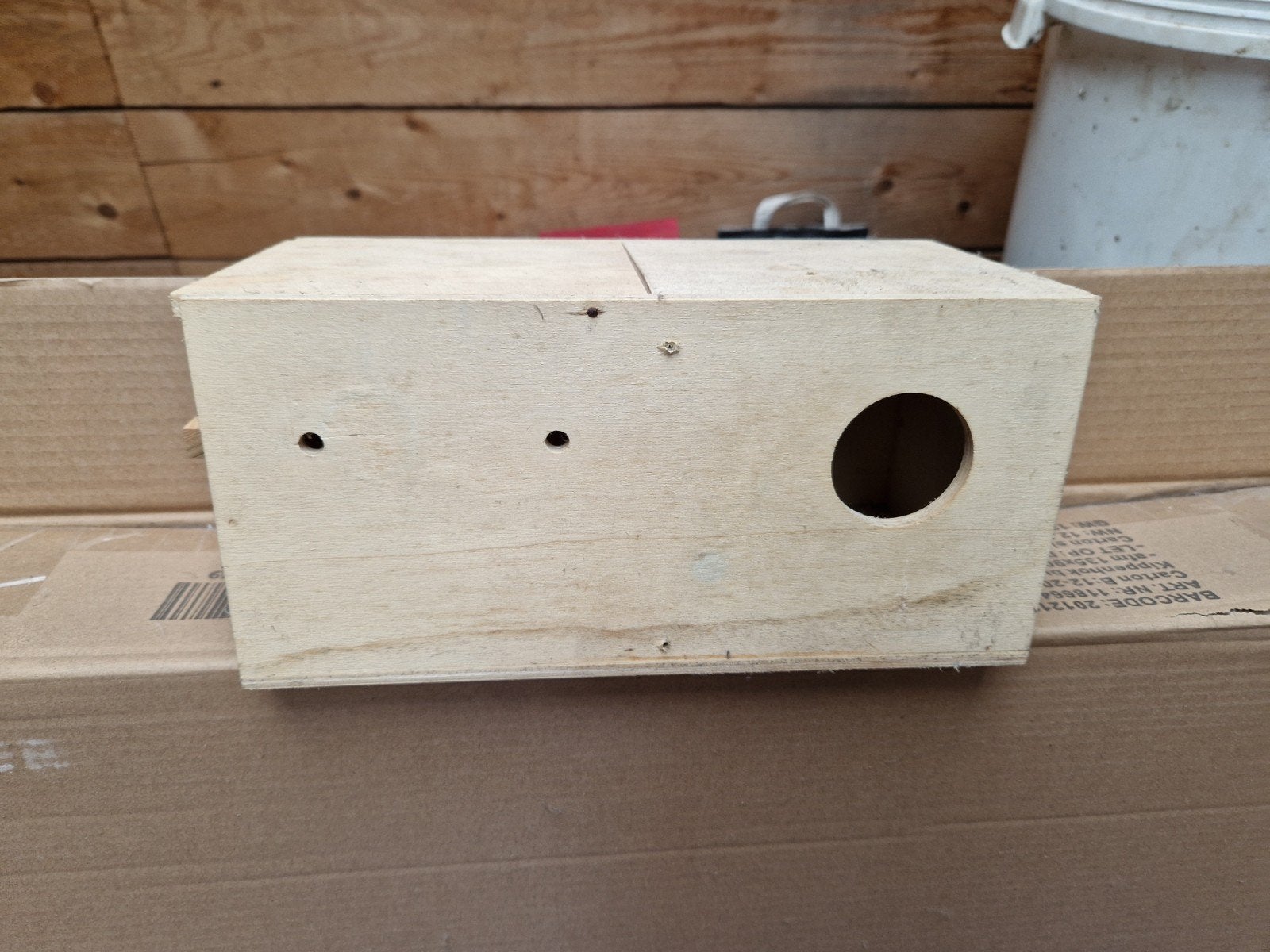 Houten nestkastje voor vogels - Handgemaakt, Ophalen of Verzenden, Zo goed als nieuw, Hout