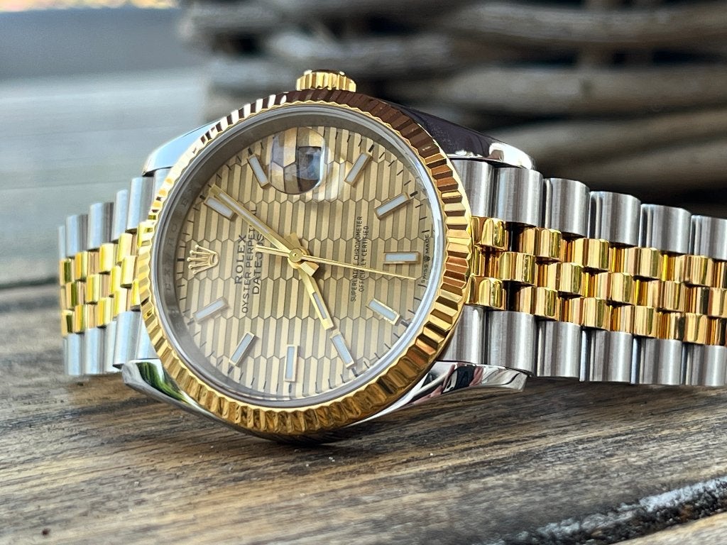 Rolex Datejust 36 Two Tone Honeycomb, Overige merken, Staal, Verzenden, Polshorloge