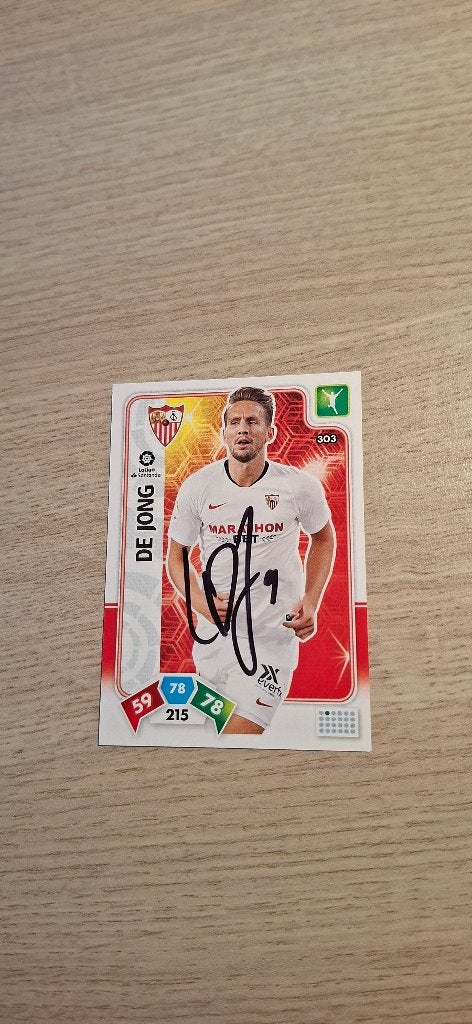 Panini Trading Card met handtekening; Luuk de Jong # Sevilla, Ophalen of Verzenden, Nieuw, Buitenlandse clubs, Spelerskaart