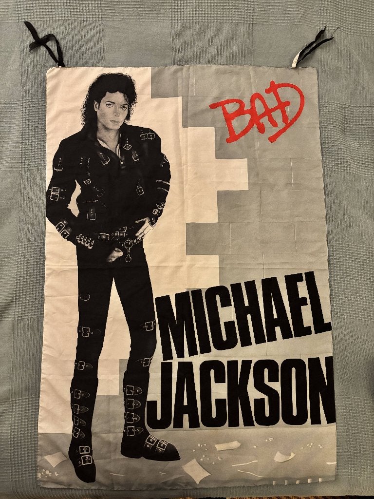 Michael Jackson BAD vlag, Ophalen of Verzenden, Gebruikt, Poster, Artwork of Schilderij