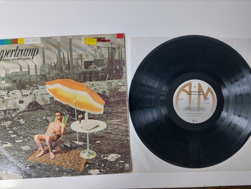 Supertramp - Crisis? What Crisis? LP (ex-mediatheek), Cd's en Dvd's, Vinyl | Pop, Ophalen of Verzenden, Gebruikt, LP