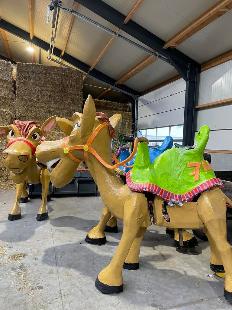 Papiermache popen van carnavalswagen kameel, Hobby en Vrije tijd, Ophalen of Verzenden, Zo goed als nieuw