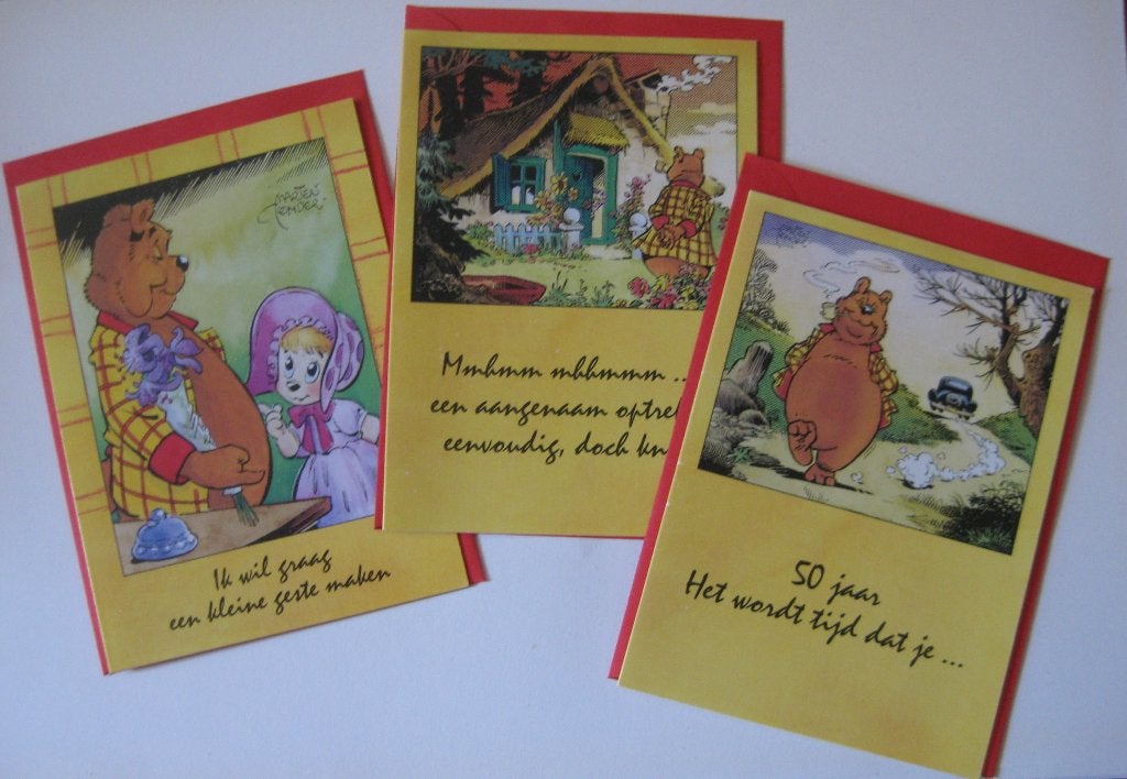 3x wenskaart Olivier B. Bommel / Toonder / Ton Paauw, Ophalen, Olivier B, Bommel en Tom Poes, Zo goed als nieuw, Overige typen