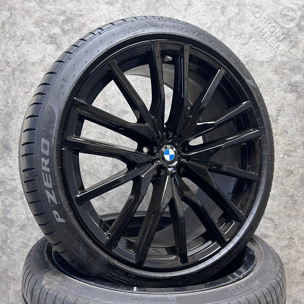 22 inch originele velgen + zomerbanden BMW X5 X6 742 M, Gebruikt, Banden en Velgen, Overige maten, Ophalen of Verzenden