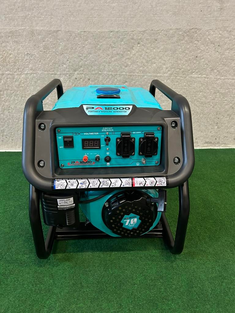 Nieuwe Powerage PA12000 AVR benzine noodstroom aggregaat, Doe-het-zelf en Verbouw, Aggregaten, Nieuw, Benzine, Minder dan 5 kVA