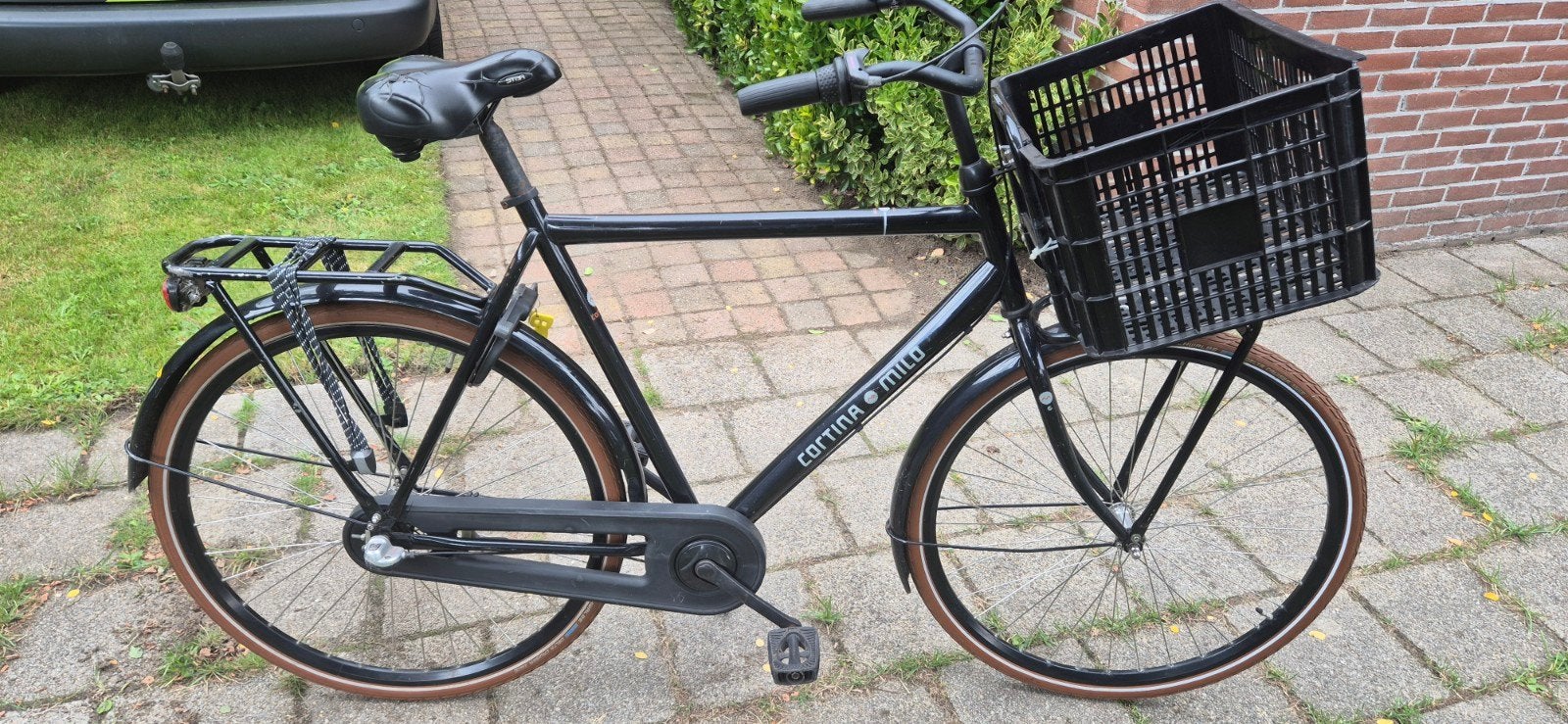 Cortina Milo transportfiets met voordrager en mand, Terugtraprem, Ophalen, Overige merken, 53 tot 56 cm