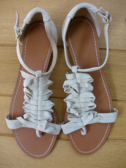 ZARA BASIC sandalen ecru suède maat 41 - nieuw -, Nieuw, Zara, Beige, Sandalen of Muiltjes